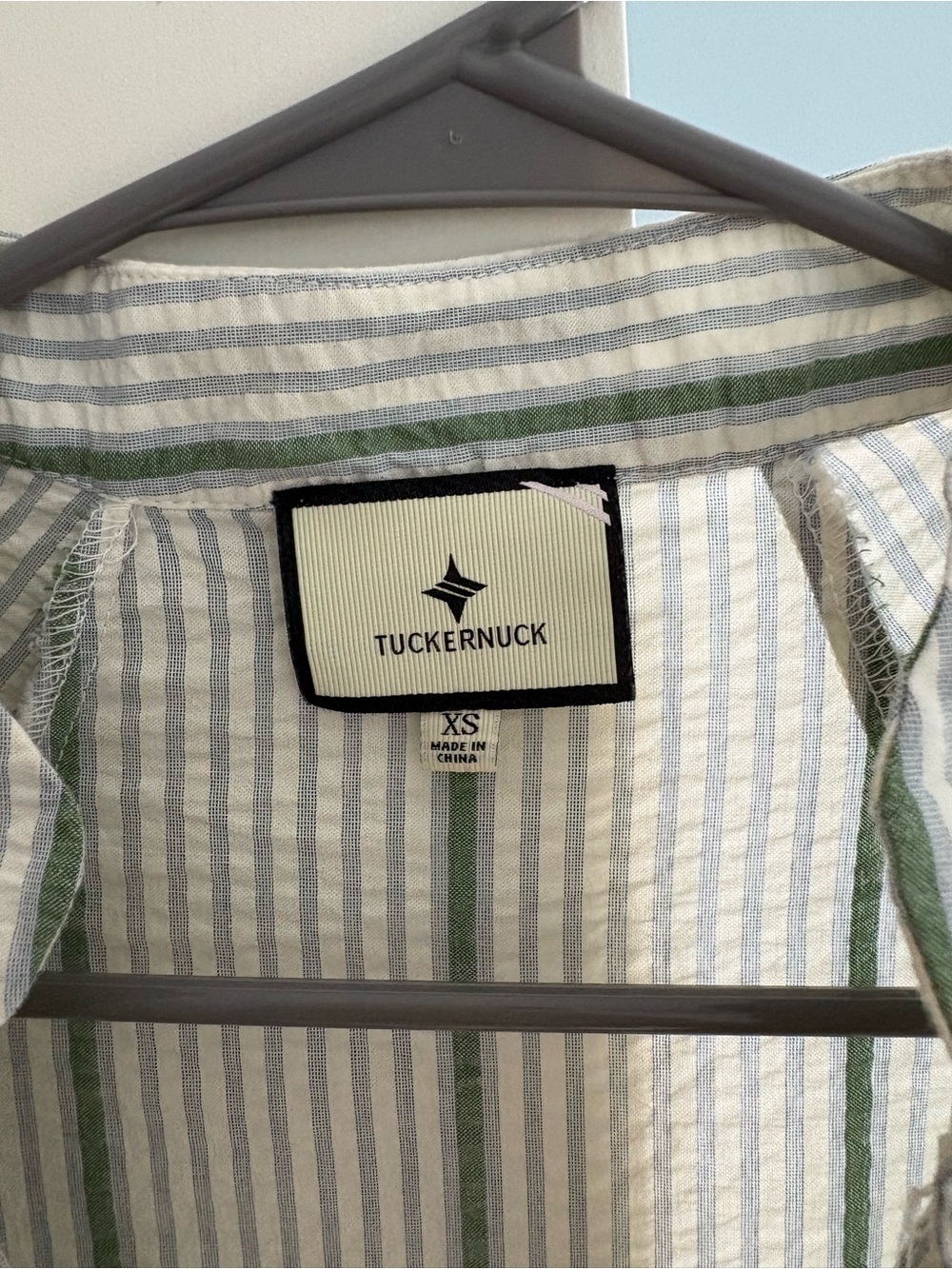 Tuckernuck Green and White Striped Button-Front Tunic - Picture 2 of 2
